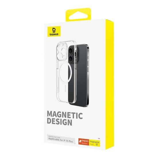 Magnetyczne Etui na telefon iPhone 15 Plus Baseus OS-Lucent Series (Przezroczysty)