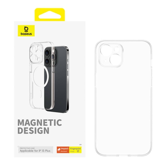 Magnetyczne Etui na telefon iPhone 15 Plus Baseus OS-Lucent Series (Przezroczysty)