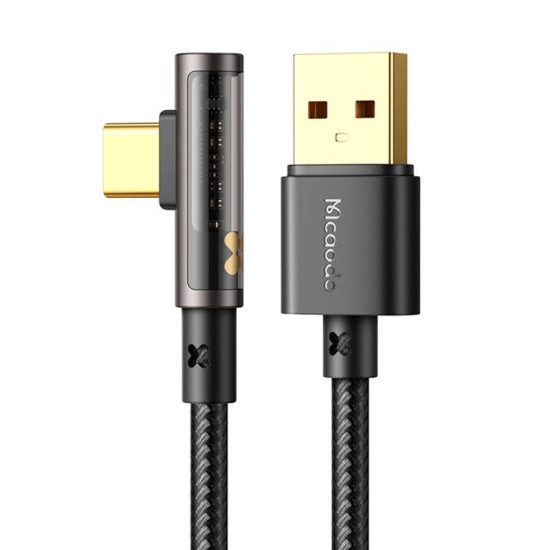 Kabel kątowy Prism USB do USB-C Mcdodo CA-3380, 6A, 1.2m (czarny)