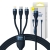 Kabel USB 3w1 Baseus Flash Series 2, USB-C + micro USB + Lightning, 100W, 1.5m (niebieski)