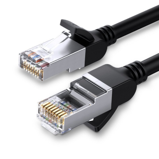 Kabel sieciowy UGREEN  NW101 z metalowymi wtyczkami, Ethernet RJ45, Cat.6, UTP, 10m (czarny)