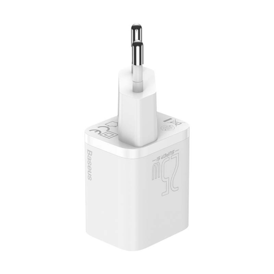 Ładowarka sieciowa Baseus Super Si Quick Charger 1C 25W z przewodem USB-C do USB-C 1m (biała)