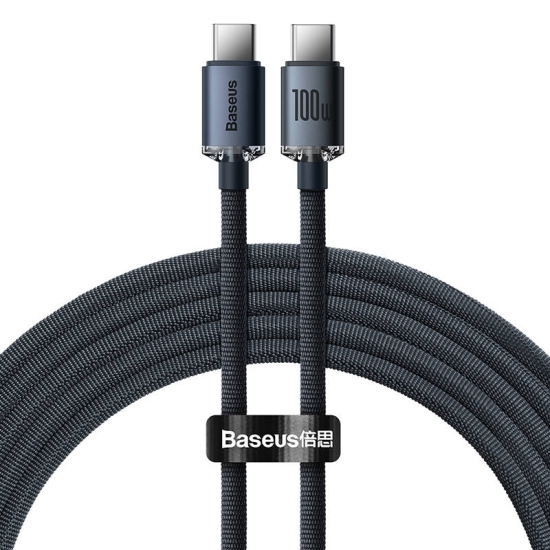 Kabel USB-C do USB-C Baseus Crystal Shine, 100W, 2m (czarny)