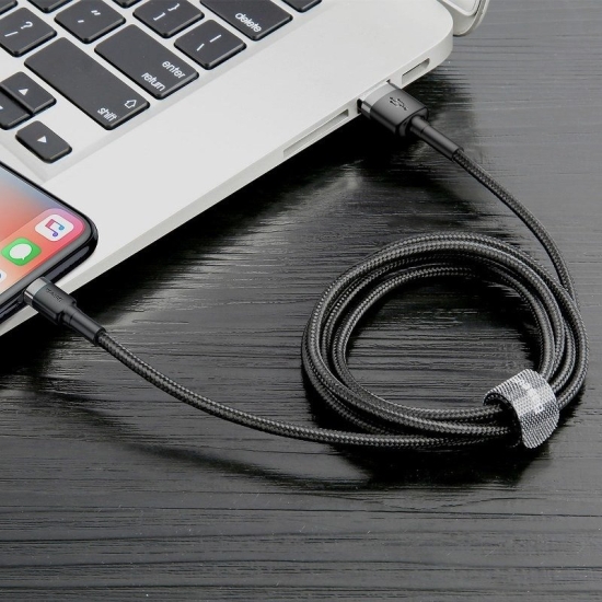 Kabel Lightning USB Baseus Cafule 1,5A 2m (szaro-czarny)