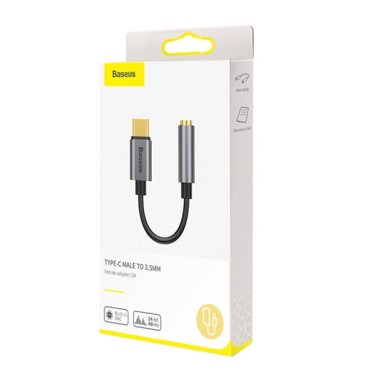 Adapter audio Baseus L54 USB-C + mini jack 3,5mm (szary)