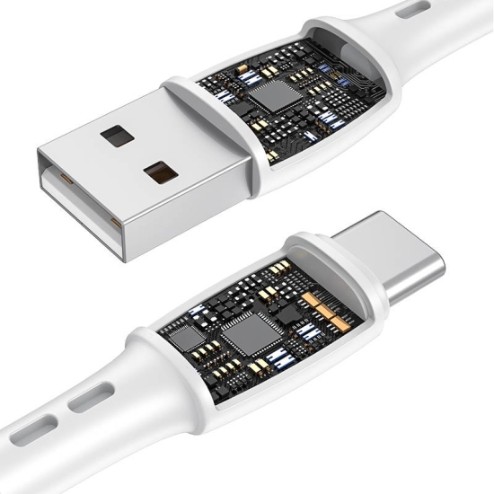 Kabel USB do USB-C VFAN Racing X05, 3A, 2m (biały)