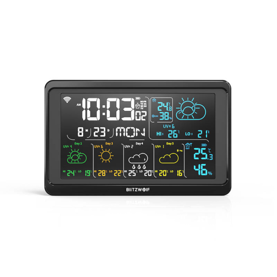 Stacja pogody Wi-Fi Blitzwolf BW-WS04 (czarna)