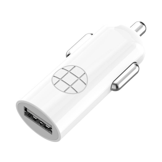 Ładowarka samochodowa LED Budi 1xUSB-A, 2.4A (biała)