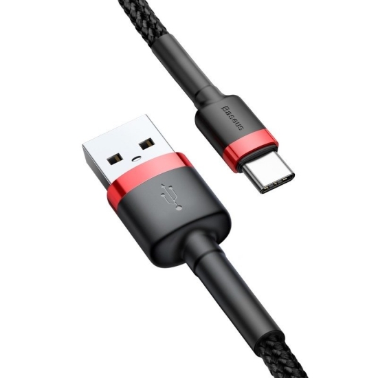 Kabel USB do USB-C Baseus Cafule 2A 2m (czerwono-czarny)