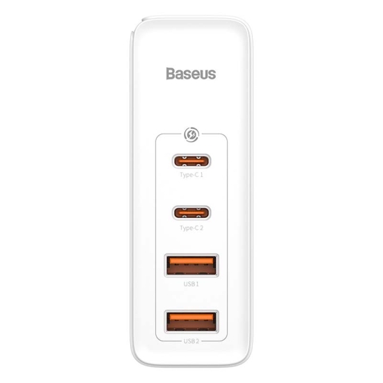 Ładowarka sieciowa Baseus GaN2 Pro, 2x USB + 2x USB-C, 100W, EU (biała)