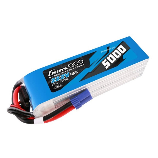 Akumulator LiPo Gens ace G-Tech 5000mAh 22.2V 45C 6S1P  z wtyczką EC5