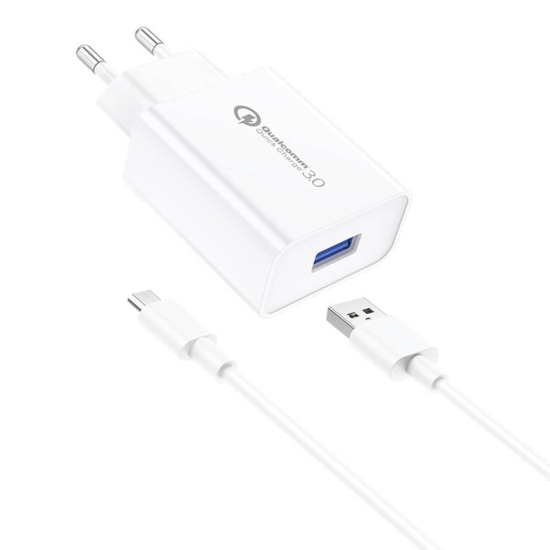 Ładowarka sieciowa Foneng EU13 + kabel USB do Micro USB, 3A (biała)