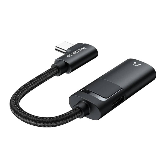 Adapter USB-C do AUX mini jack 3.5mm + USB-C, Mcdodo CA-1880 (czarny)