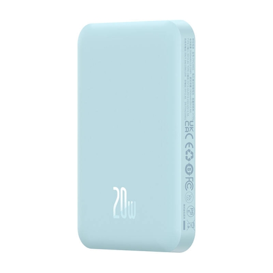 Magnetyczny mini powerbank Baseus 5000mAh, USB-C 20W (niebieski)