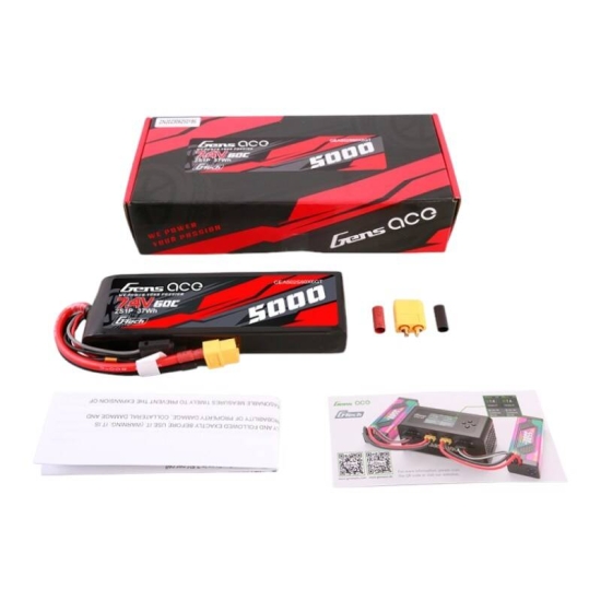 Akumulator Gens ace G-Tech 5000mAh 7.4V 60C 2S1P Lipo PC z konektorem XT60 Plug