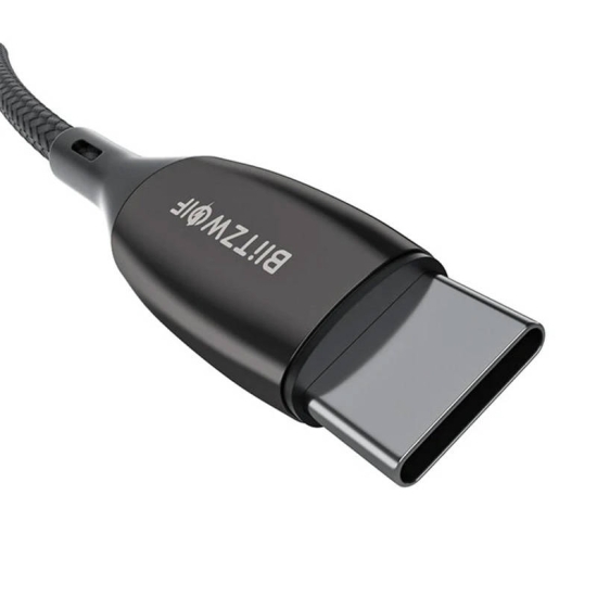 Kabel USB-C do USB-C BlitzWolf BW-TC23, z wyświetlaczem, 100W, 1.8m (czarny)