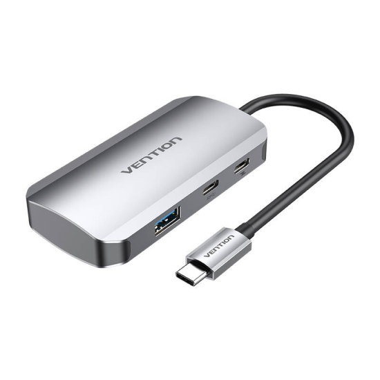 Stacja dokująca USB-C na USB-C, 3x USB3.0, PD 0,15m Vention TNDHB szary