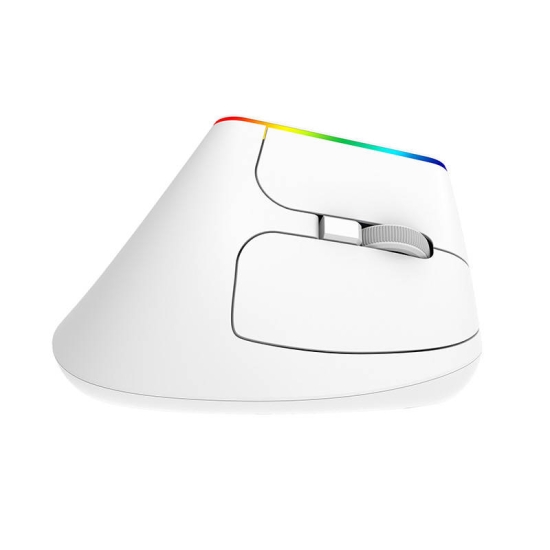 Bezprzewodowa mysz pionowa Delux M618C 2.4G 1600DPI RGB (biała)