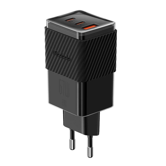 Ładowarka sieciowa GaN 65W Mcdodo CH-1501 2x USB-C, USB-A (czarna)