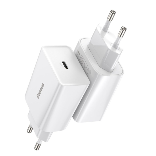 Ładowarka sieciowa Baseus Speed Mini Quick Charger, USB-C, PD, 3A, 20W (biała)