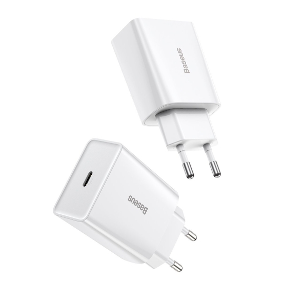 Ładowarka sieciowa Baseus Speed Mini Quick Charger, USB-C, PD, 3A, 20W (biała)