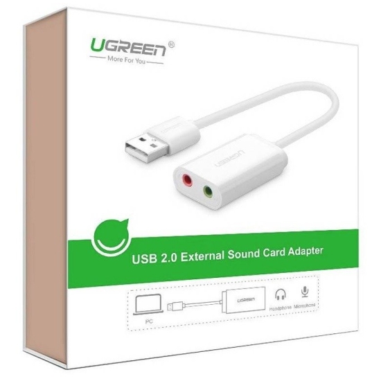 Zewnętrzna karta dźwiękowa USB UGREEN  US205 15cm (biały)