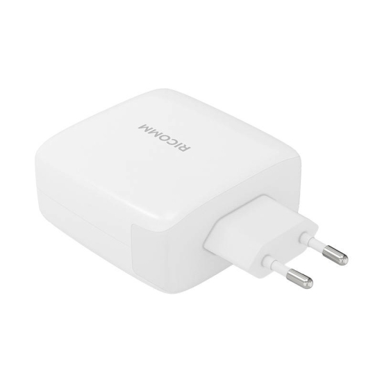 Ładowarka sieciowa 120W GaN Ricomm RC1201 EU, 1xUSB-A, 2xUSB-C + kabel USB-C 2.1m