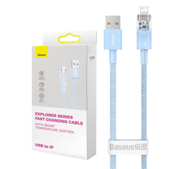 Kabel szybko ładujący Baseus USB-A do Lightning  Explorer Series 2m, 2.4A (niebieski)