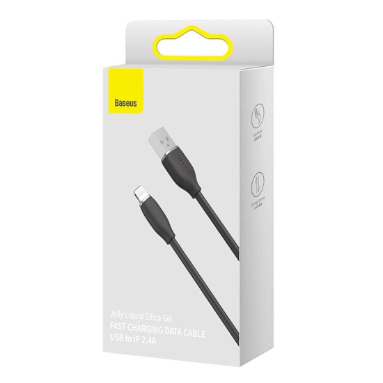 Kabel USB do Lightning Baseus Jelly, 2,4A 1,2m (czarny)