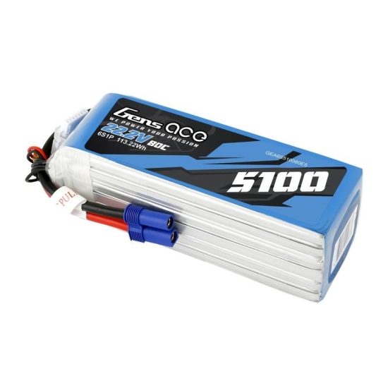 Akumulator GensAce 5100mAh 22.2V 80C 6S1P EC5