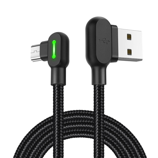 Kabel USB do Micro USB kątowy Mcdodo CA-5280 LED, 1.2m (czarny)