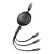 Kabel USB 3w1 Baseus Bright Mirror 2, micro USB / Lightning / USB-C, płaski, 3.5A, 1.1m (czarny)