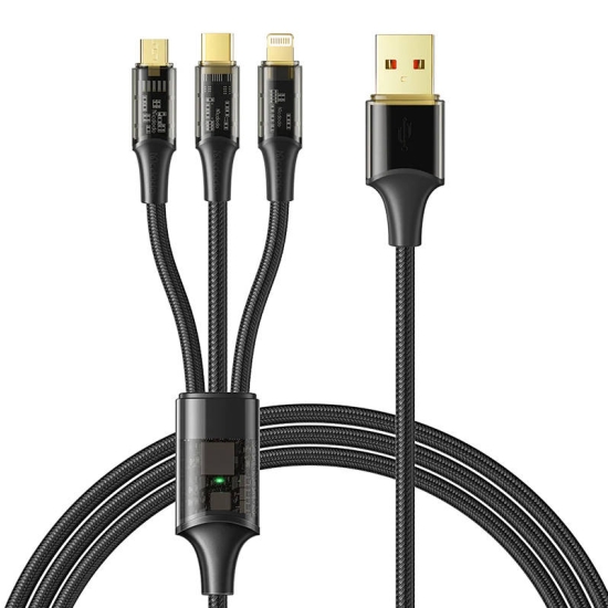 Kabel 3w1 USB do USB-C / Lightning / Micro USB, Mcdodo CA-3330, 1.2m (czarny)