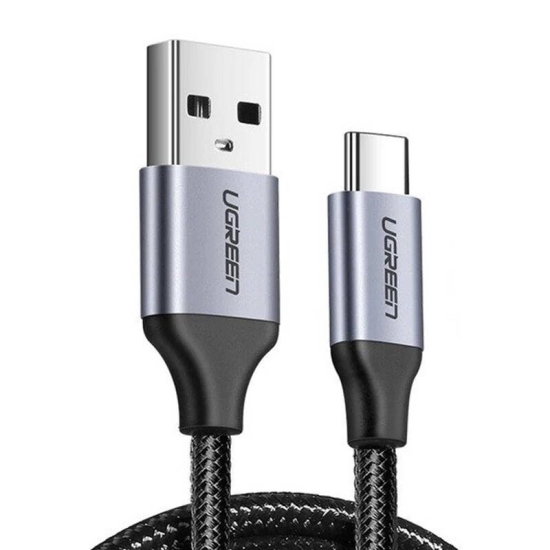 Kabel USB do USB-C QC3.0 UGREEN  US288 1,5m z aluminiową wtyczką (czarny)