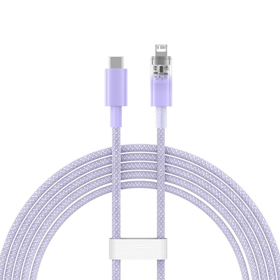 Kabel szybko ładujący Baseus USB-C do Lightning Explorer Series 2m, 20W (fioletowy)