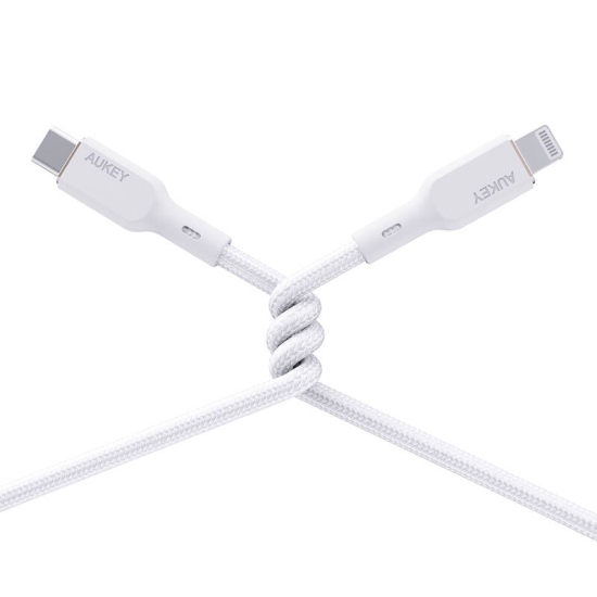 Kabel Aukey CB-NCL2 USB-C do Lightning 1.8m (biały)