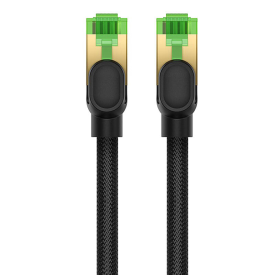 Kabel sieciowy w oplocie kat. 8 Baseus Ethernet RJ45, 40Gbps, 0,5m (czarny)