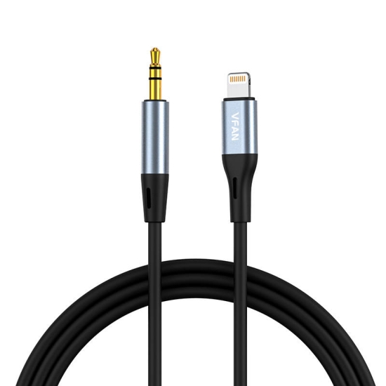 Kabel VFAN L05 Lightning  do mini jack 3.5mm AUX, 1m (szary)