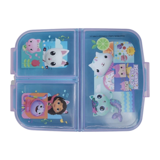 Śniadaniówka / Lunchbox STOR 21220 3 komorowa  Koci Domek Gabi (fioletowa)