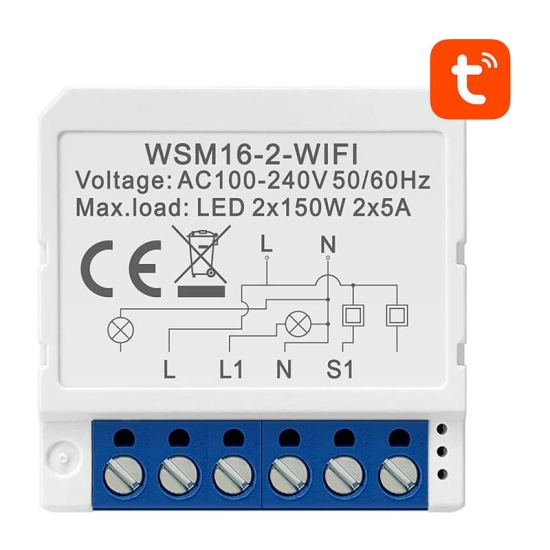 Inteligentny przełącznik dopuszkowy Wi-Fi Avatto WSM16-W2 TUYA