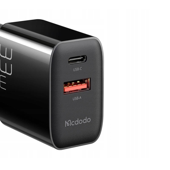 Ładowarka sieciowa Mcdodo CH-0922 USB + USB-C, 33W + kabel USB-C (czarna)