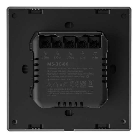 Inteligentny przełącznik ścienny WiFi Sonoff M5 3C Szary (3-kanałowy)