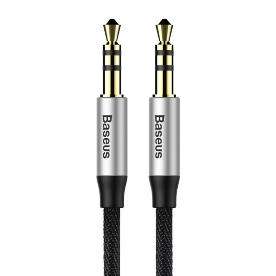 Kabel audio mini jack 3,5mm AUX Baseus Yiven 1,5m (czarno-srebrny)