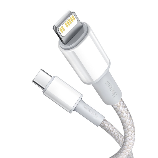 Kabel USB-C do Lightning Baseus High Density Braided, 20W, PD, 2m (biały)