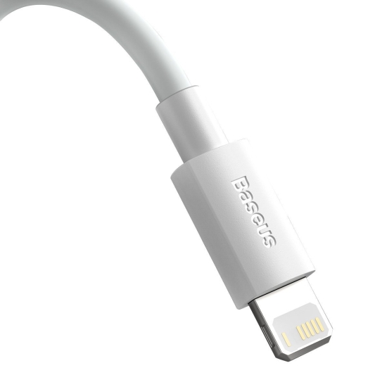 Kabel USB do Lightning Baseus Simple Wisdom, 2.4A, 1.5m (biały) 2szt.