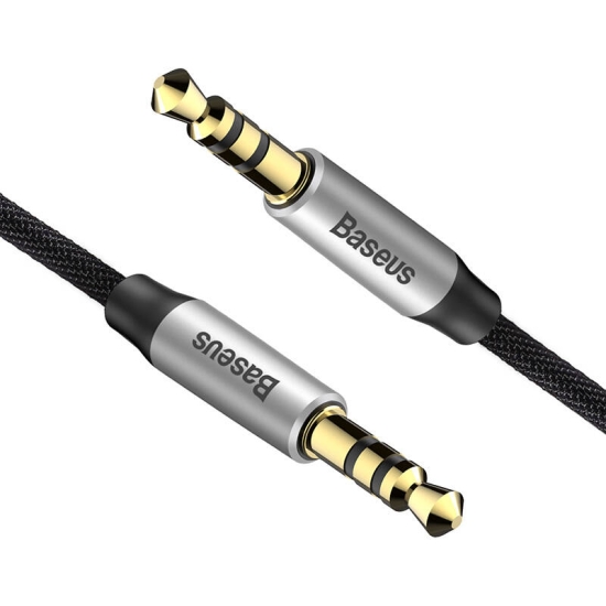 Kabel audio mini jack 3,5mm AUX Baseus Yiven 1,5m (czarno-srebrny)