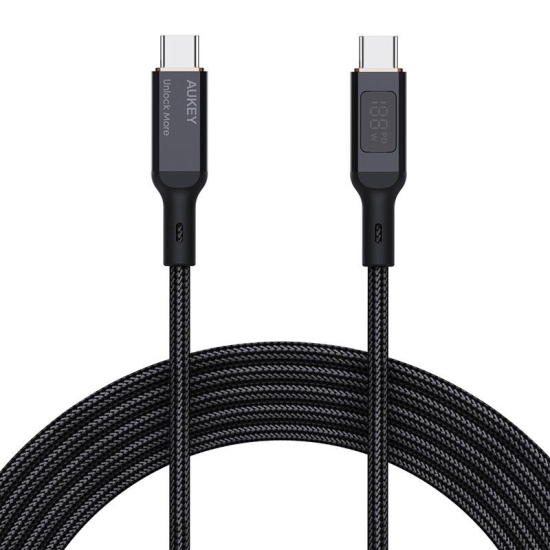 Kabel USB-C do USB-C Aukey CB-MCC102, 100W, 1.8m (czarny)