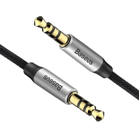 Kabel audio mini jack 3,5mm AUX Baseus Yiven 1m (czarno-srebrny)