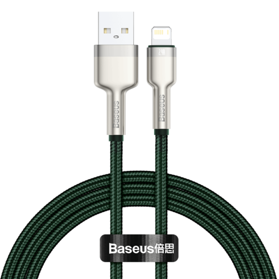 Kabel USB do Lightning Baseus Cafule, 2.4A, 1m (zielony)