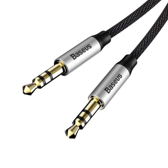 Kabel audio mini jack 3,5mm AUX Baseus Yiven 1m (czarno-srebrny)